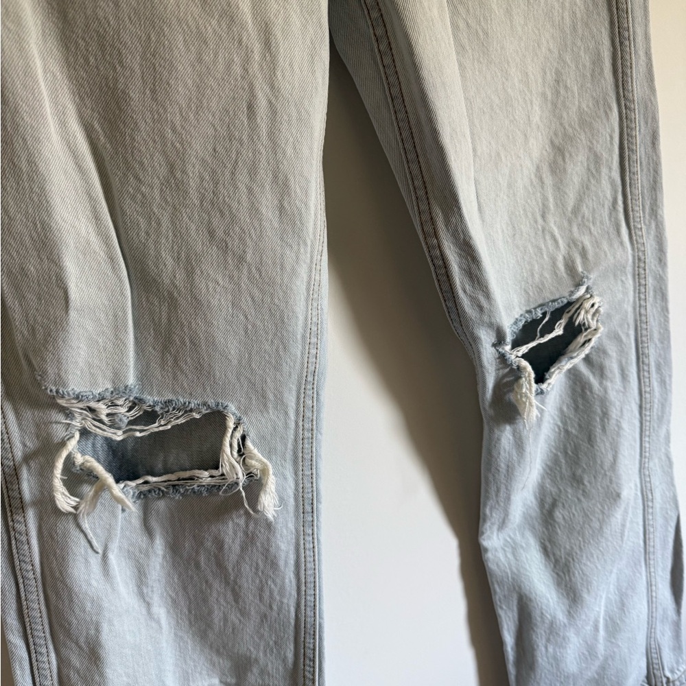 $295 Re/Done 90s High Rise Loose Bleach Destroy - 25 - Picture 8 of 15